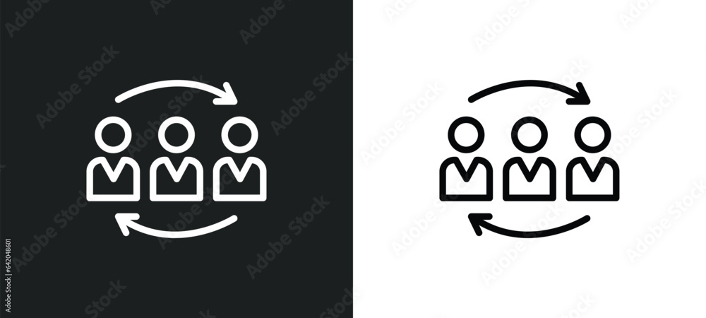 Poster merging icon isolated in white and black colors. merging outline vector icon from political collecti