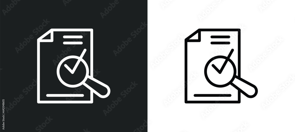 Aufkleber checking icon isolated in white and black colors. checking outline vector icon from political collec