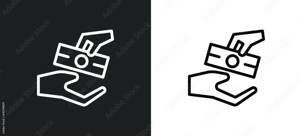 Poster bribe icon isolated in white and black colors. bribe outline vector icon from political collection f