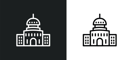 american government building icon isolated in white and black colors. american government building outline vector icon from political collection for web, mobile apps and ui.