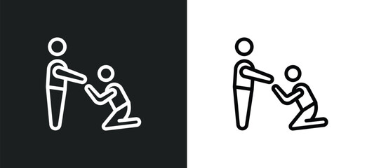 slavery icon isolated in white and black colors. slavery outline vector icon from political collection for web, mobile apps and ui.