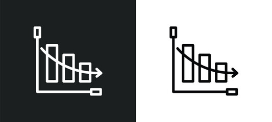 Obraz premium bar graph icon isolated in white and black colors. bar graph outline vector icon from productivity collection for web, mobile apps and ui.
