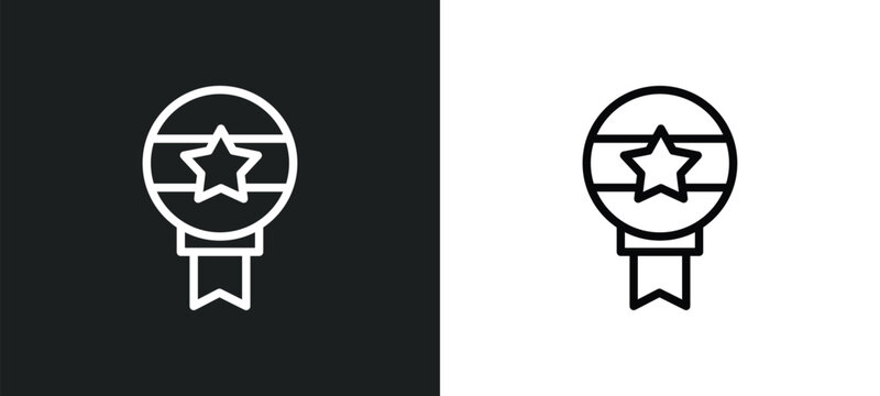 vote badge for political elections icon isolated in white and black colors. vote badge for political elections outline vector icon from political collection for web, mobile apps and ui.