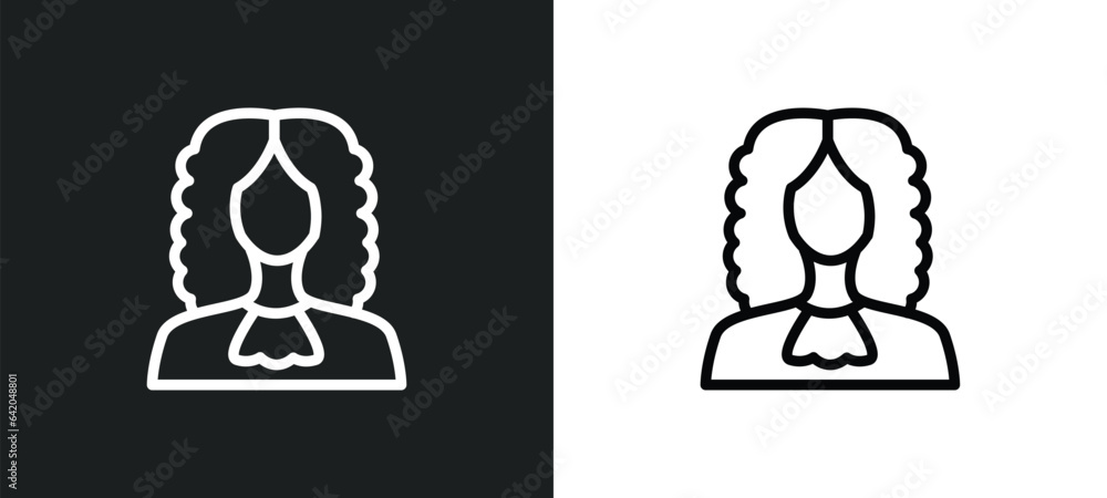 Poster judge icon isolated in white and black colors. judge outline vector icon from professions & jobs col