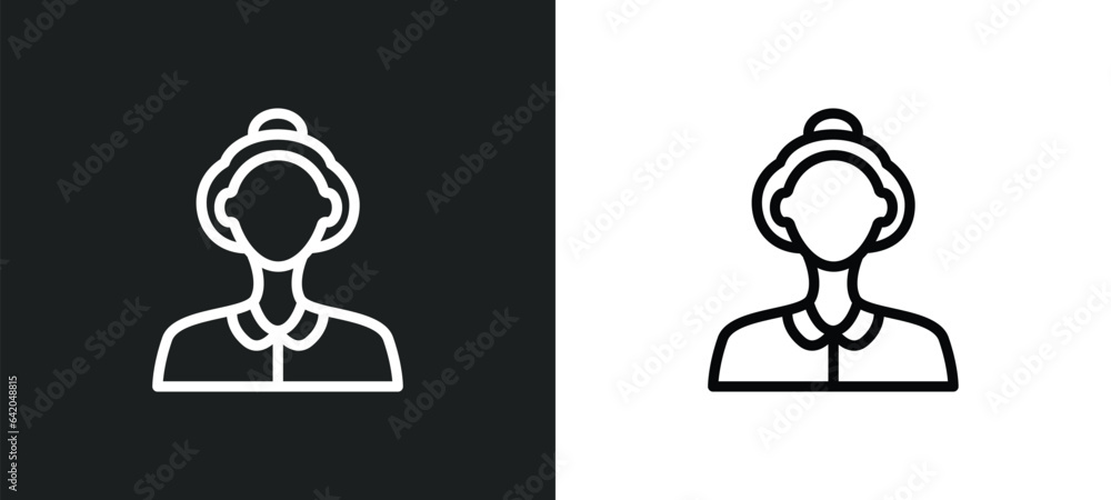 Wall mural librarian icon isolated in white and black colors. librarian outline vector icon from professions &  - Wall murals