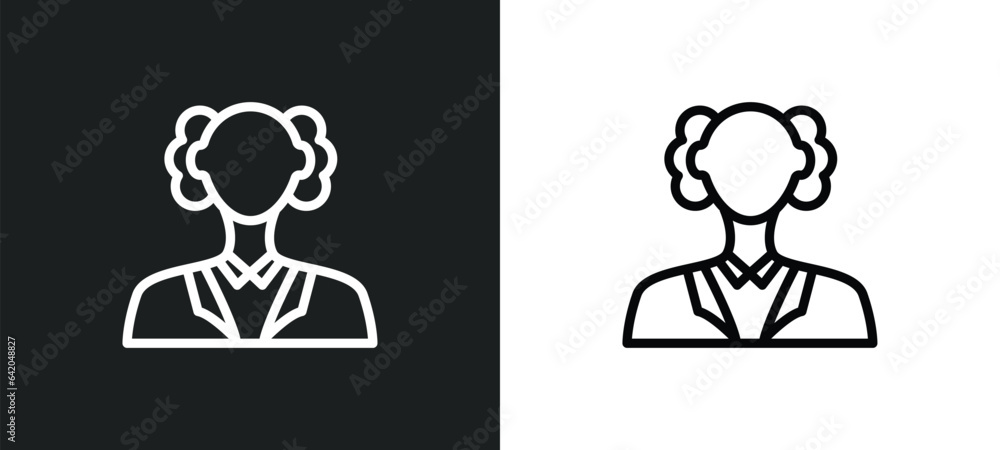 Poster chemist icon isolated in white and black colors. chemist outline vector icon from professions collec