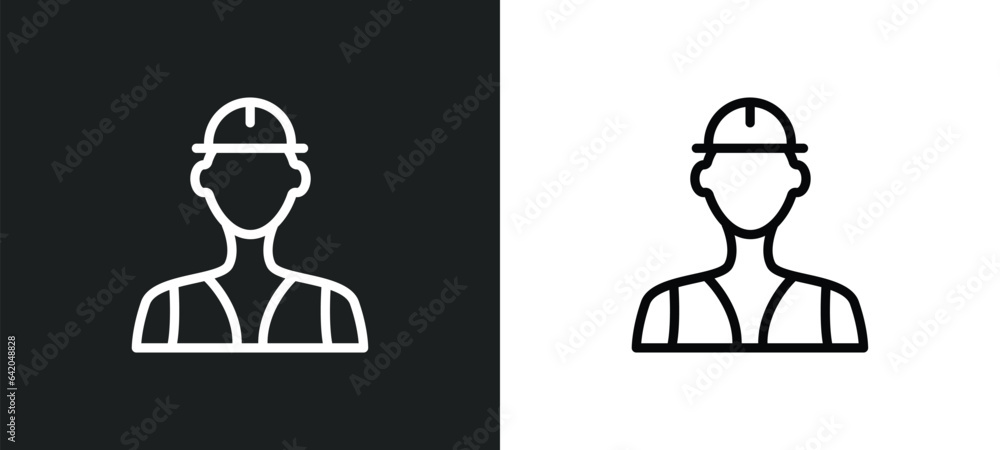 Aufkleber civil engineer icon isolated in white and black colors. civil engineer outline vector icon from prof