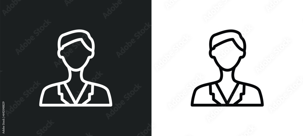 Aufkleber director icon isolated in white and black colors. director outline vector icon from professions coll