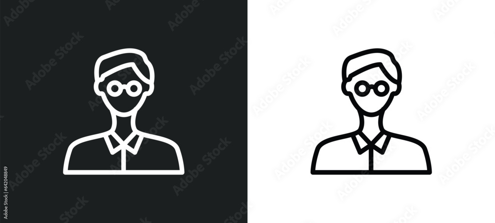 Poster it manager icon isolated in white and black colors. it manager outline vector icon from professions 
