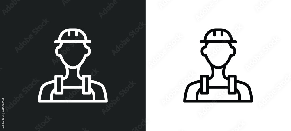 Poster wind turbine technician icon isolated in white and black colors. wind turbine technician outline vec