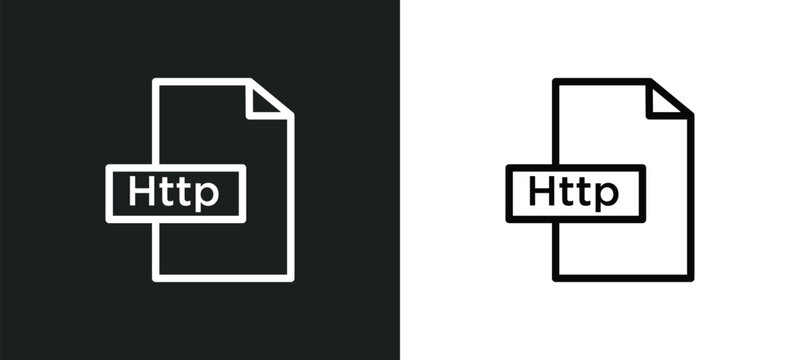 http icon isolated in white and black colors. http outline vector icon from programming collection for web, mobile apps and ui.