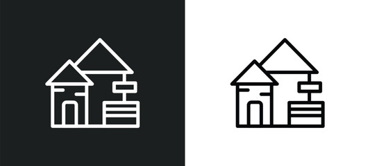 mansion icon isolated in white and black colors. mansion outline vector icon from real estate collection for web, mobile apps and ui.