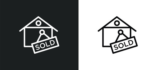 sold icon isolated in white and black colors. sold outline vector icon from real estate collection for web, mobile apps and ui.