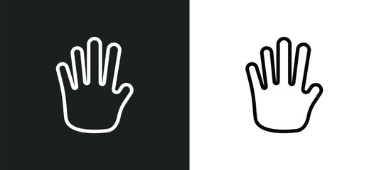 henna painted hand icon isolated in white and black colors. henna painted hand outline vector icon from religion collection for web, mobile apps and ui.