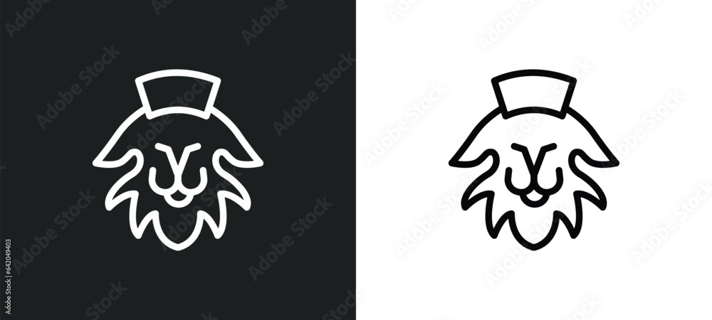 Wall mural lion of judah icon isolated in white and black colors. lion of judah outline vector icon from religi - Wall murals