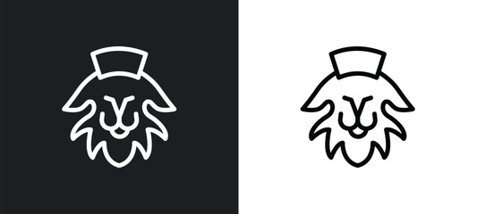 lion of judah icon isolated in white and black colors. lion of judah outline vector icon from religion collection for web, mobile apps and ui.