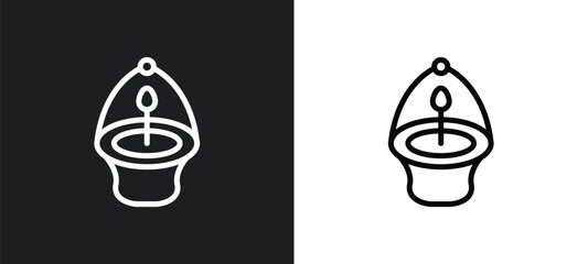 ner tamid icon isolated in white and black colors. ner tamid outline vector icon from religion collection for web, mobile apps and ui.