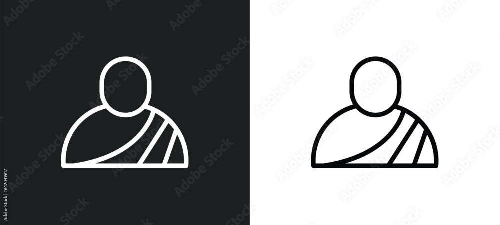 Aufkleber monk icon isolated in white and black colors. monk outline vector icon from religion collection for 