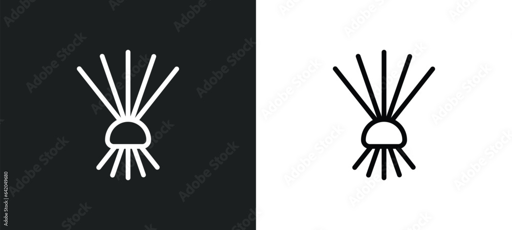 Poster birching icon isolated in white and black colors. birching outline vector icon from sauna collection