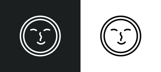 induence icon isolated in white and black colors. induence outline vector icon from religion collection for web, mobile apps and ui.