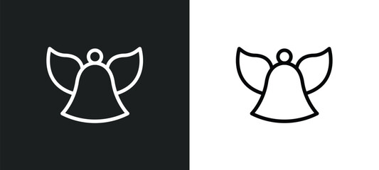 standing bell icon isolated in white and black colors. standing bell outline vector icon from religion collection for web, mobile apps and ui.