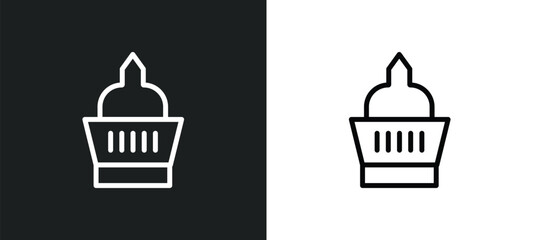 Fototapeta premium wat saket icon isolated in white and black colors. wat saket outline vector icon from religion collection for web, mobile apps and ui.