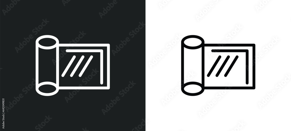 Poster material icon isolated in white and black colors. material outline vector icon from sew collection f