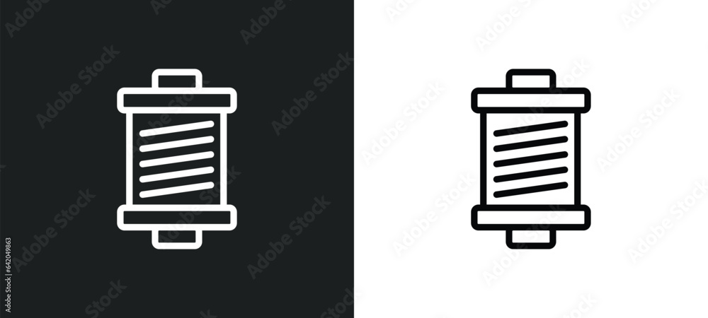 Aufkleber spool icon isolated in white and black colors. spool outline vector icon from sew collection for web