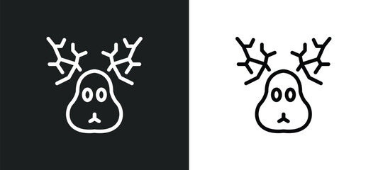 reindeer icon isolated in white and black colors. reindeer outline vector icon from season collection for web, mobile apps and ui.