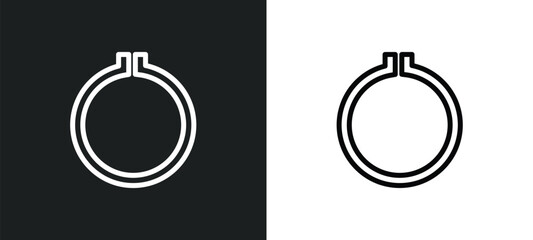 embroidery hoop icon isolated in white and black colors. embroidery hoop outline vector icon from sew collection for web, mobile apps and ui.