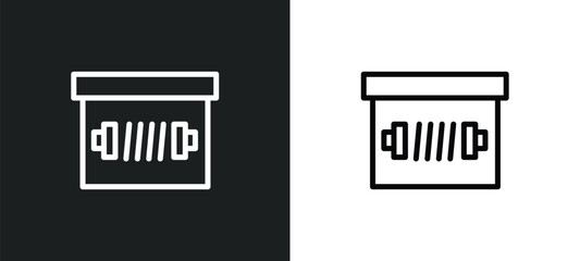 sewing box icon isolated in white and black colors. sewing box outline vector icon from sew collection for web, mobile apps and ui.