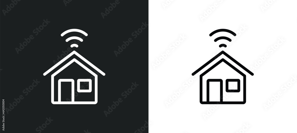 Poster alarm system icon isolated in white and black colors. alarm system outline vector icon from smart ho