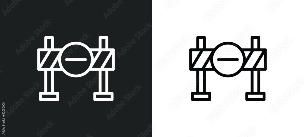 Aufkleber road closed icon isolated in white and black colors. road closed outline vector icon from signaling 