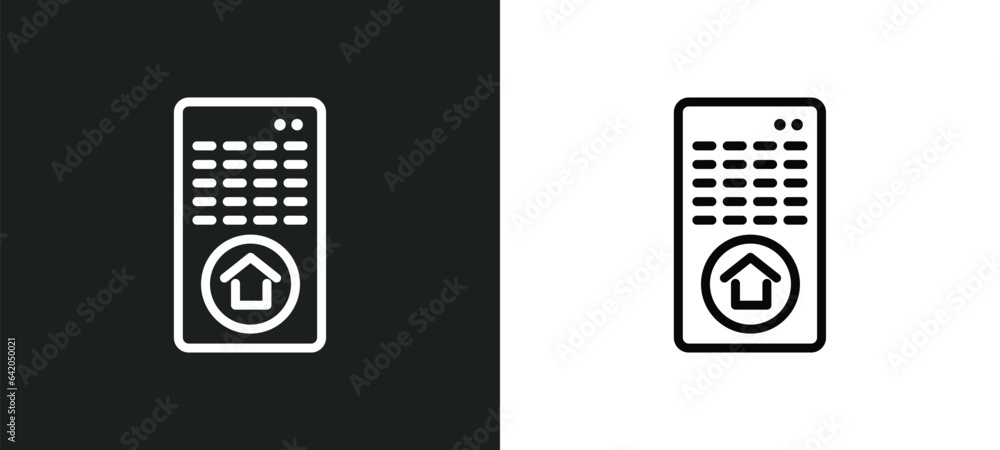 Poster smart home console icon isolated in white and black colors. smart home console outline vector icon f