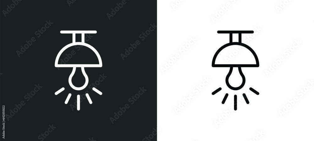 Poster illumination icon isolated in white and black colors. illumination outline vector icon from smart ho