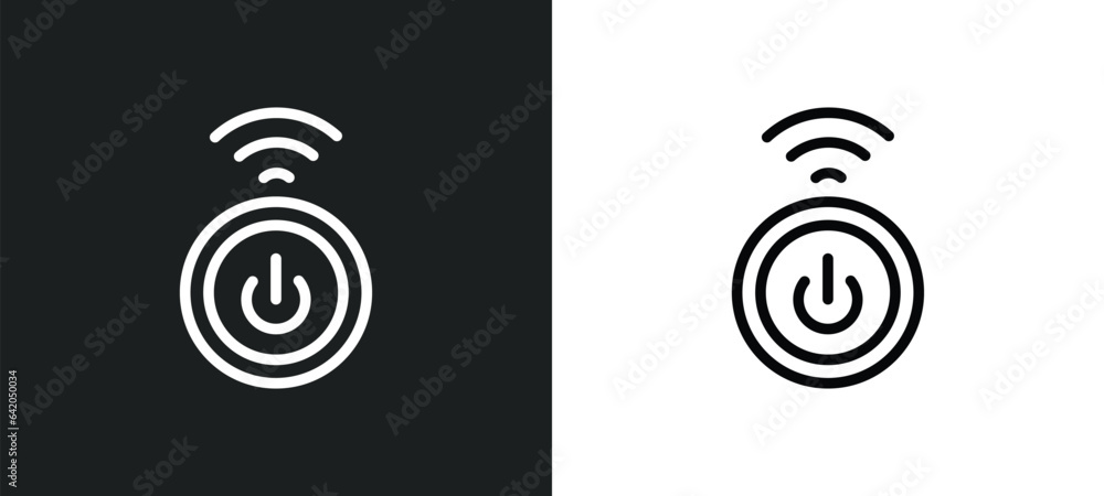 Aufkleber smart switch icon isolated in white and black colors. smart switch outline vector icon from smart ho