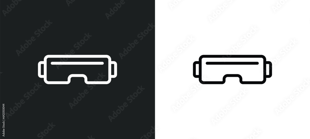 Poster vr technology icon isolated in white and black colors. vr technology outline vector icon from smart 