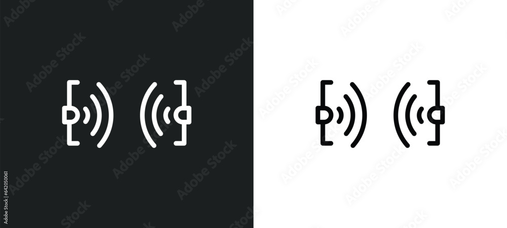 Poster sensor icon isolated in white and black colors. sensor outline vector icon from smart house collecti