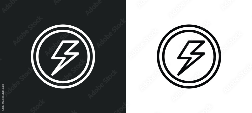 Poster power icon isolated in white and black colors. power outline vector icon from smart house collection