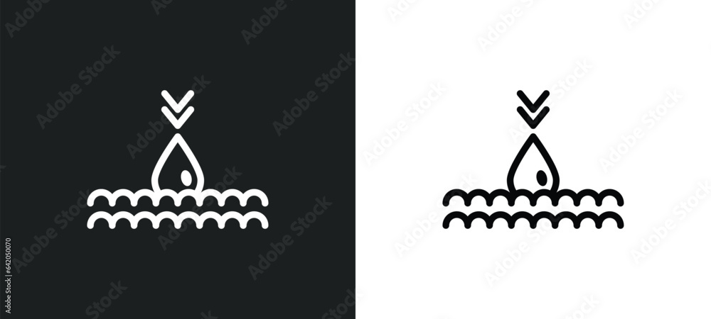 Poster deep icon isolated in white and black colors. deep outline vector icon from smart house collection f