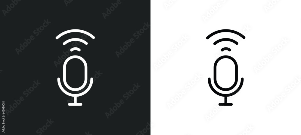Poster voice control icon isolated in white and black colors. voice control outline vector icon from smart 