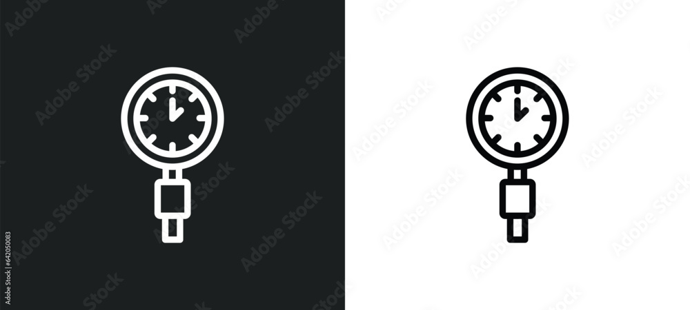 Poster meter icon isolated in white and black colors. meter outline vector icon from smart house collection