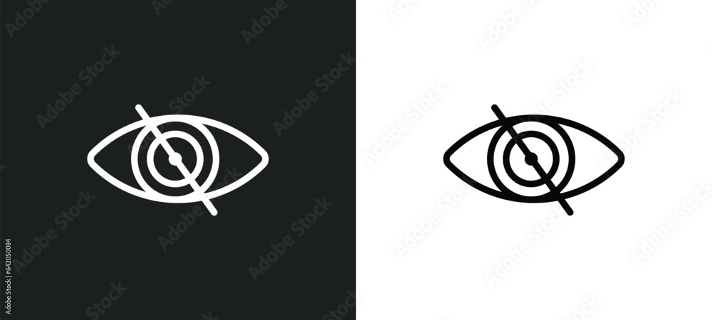 Poster blind icon isolated in white and black colors. blind outline vector icon from smart house collection