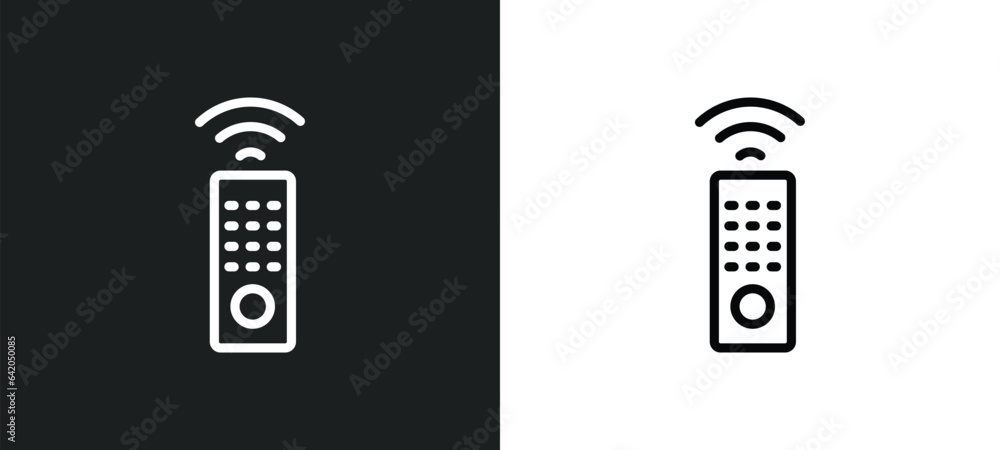 Poster remote icon isolated in white and black colors. remote outline vector icon from smart house collecti
