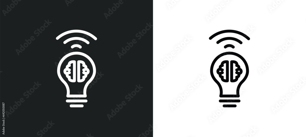 Poster smart icon isolated in white and black colors. smart outline vector icon from smart house collection