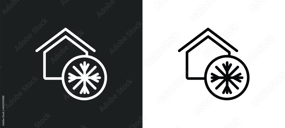 Poster cool icon isolated in white and black colors. cool outline vector icon from smart house collection f