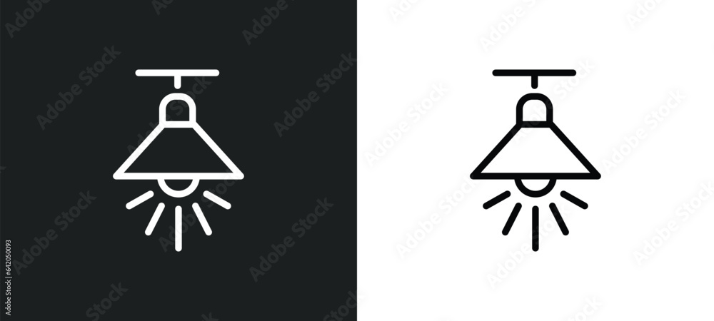 Poster lighting icon isolated in white and black colors. lighting outline vector icon from smart house coll