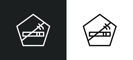 no smoke icon isolated in white and black colors. no smoke outline vector icon from signaling collection for web, mobile apps and ui.