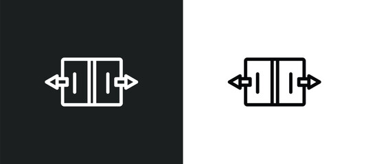 automated door icon isolated in white and black colors. automated door outline vector icon from smart home collection for web, mobile apps and ui.