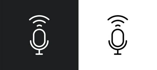 voice control icon isolated in white and black colors. voice control outline vector icon from smart house collection for web, mobile apps and ui.